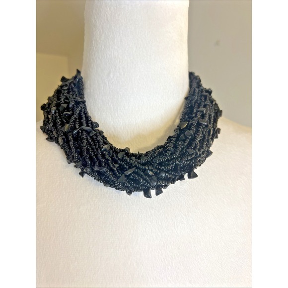 manouk Jewelry - Manouk Statement Beaded Choker Necklace Black